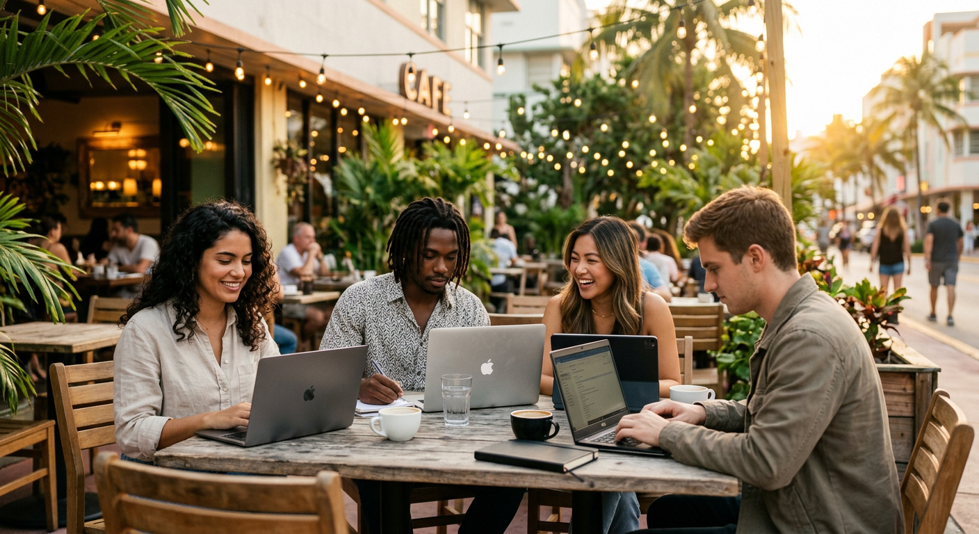 digital nomads connecting in Miami — How to Claim Free NFTs and Crypto Airdrops in Miami?