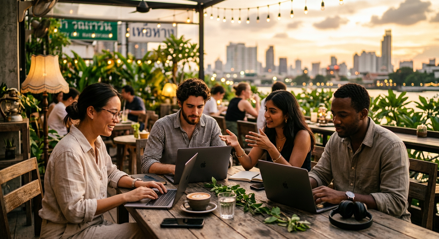 digital nomads connecting in Bangkok — How to Find and Connect with the Blockchain Community in Bangkok?