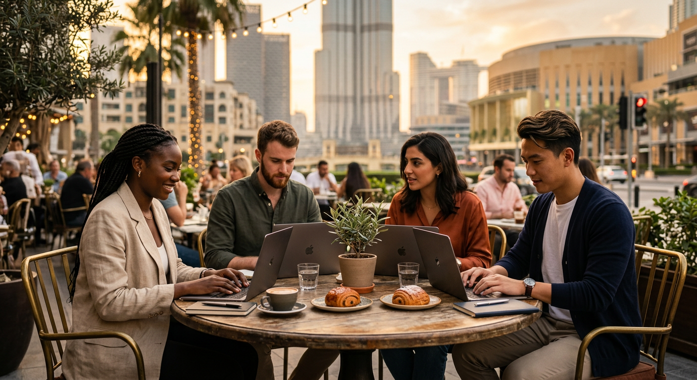 digital nomads connecting in Dubai — How to Find and Connect with Blockchain Communities in Dubai?