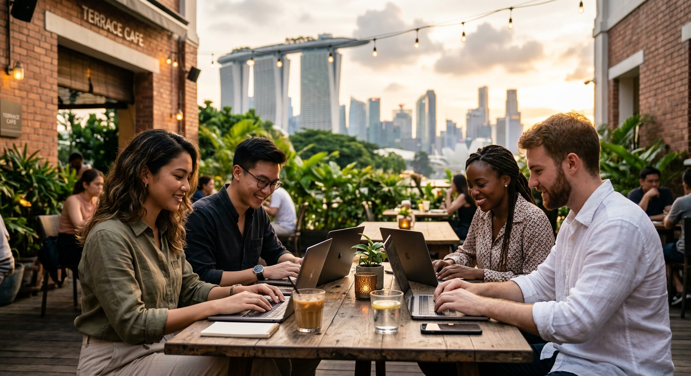 digital nomads connecting in Singapore — Discover Singapore's Thriving Blockchain & Web3 Community