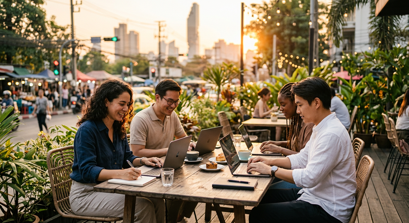 digital nomads connecting in Bangkok — Цифровые Кочевники в Бангкоке: Полное Руководство по Работе и Сообществу