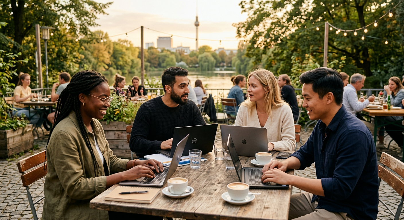 digital nomads connecting in Berlin — How to Thrive as a Digital Nomad in Berlin: Work, Live, and Connect?