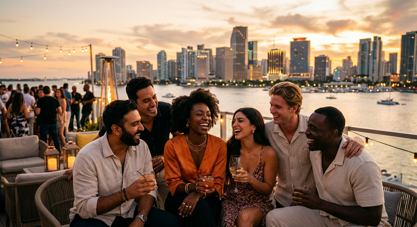 make friends connecting in Miami — Encontros e Conexões: Seu Guia para Nômades Digitais em Miami