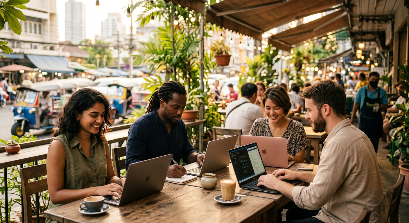 digital nomads connecting in Bangkok — Nómadas Digitales en Bangkok: Guía Definitiva para Conectar y Prosperar