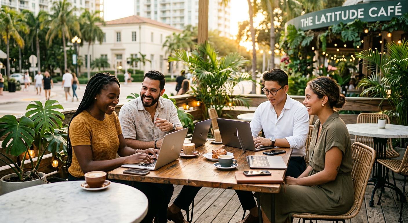 digital nomads connecting in Miami — How to Meet People Nearby in Miami and Make Authentic Connections?
