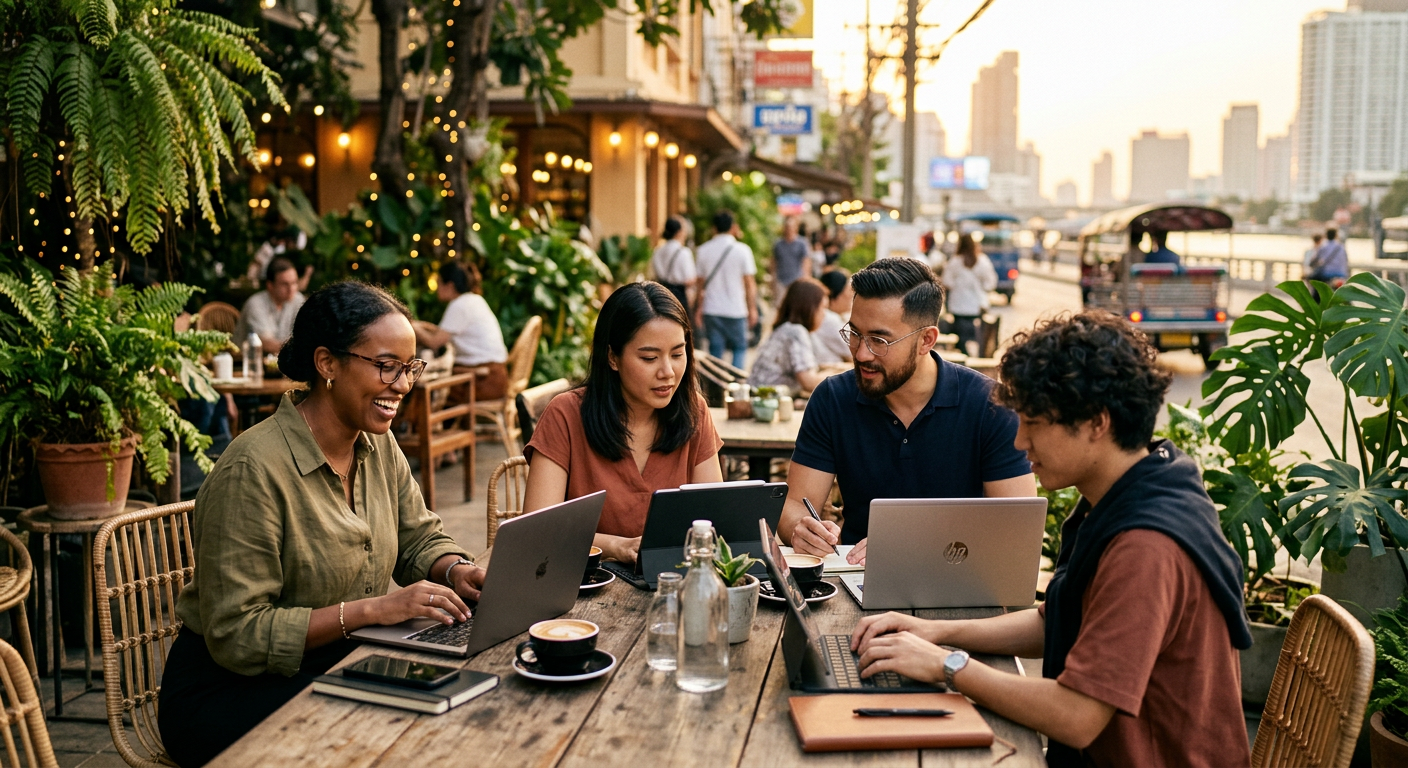digital nomads connecting in Bangkok — What is the Best Way to Earn from Meetings in Bangkok?