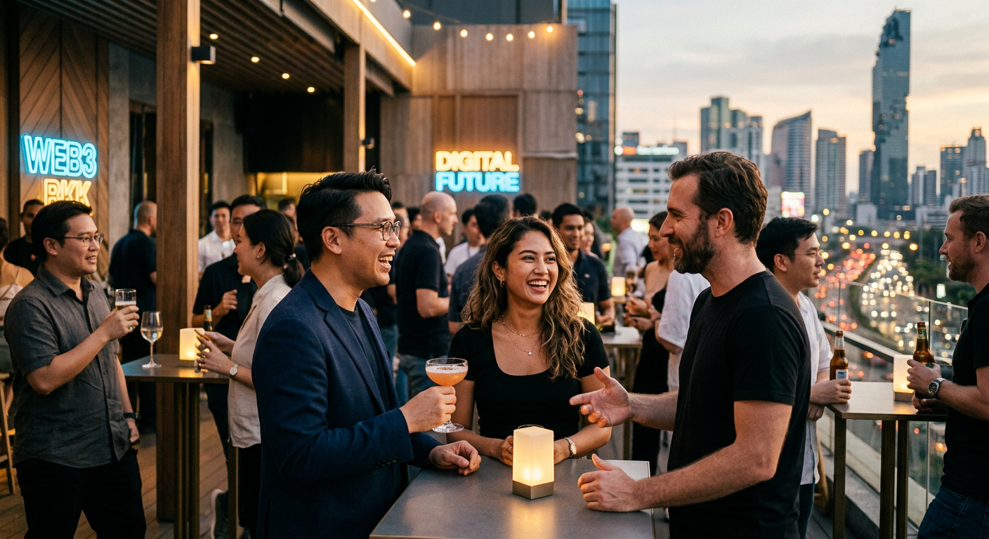 nft holders connecting in Bangkok — Detentores de NFT em Bangkok: Conheça Pessoas, Ganhe Cripto, Construa sua Rede Web3