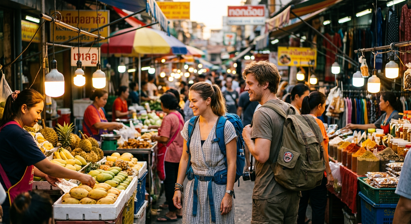 travelers connecting in Bangkok — Unlock Bangkok's Hidden Gems & Earn with Meeet: The Ultimate Social-to-Earn Travel Guide