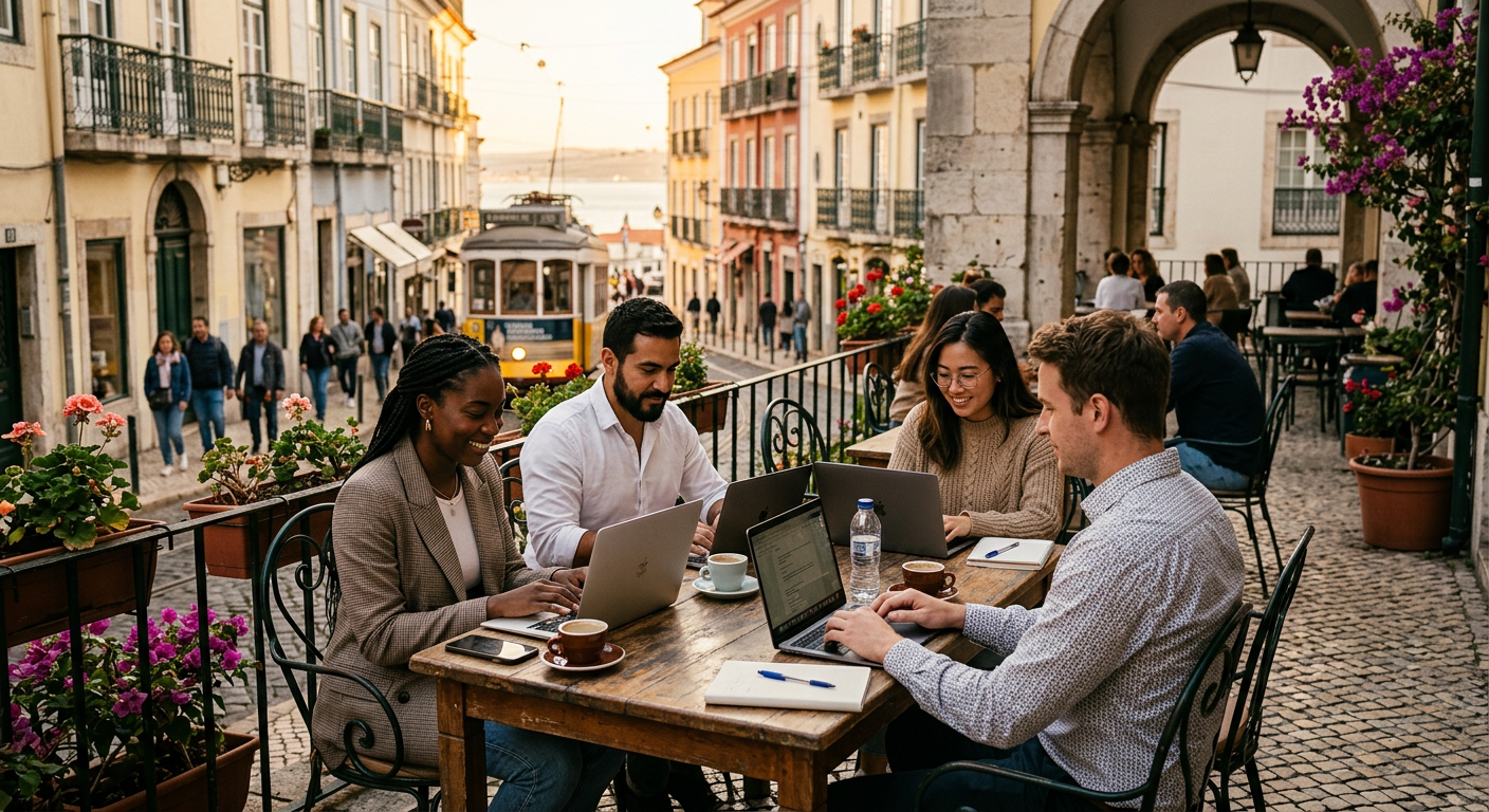 digital nomads connecting in Lisbon — How to Find Web3 Dates & Friends in Lisbon?