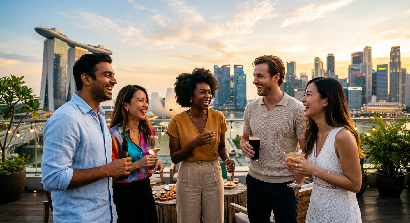 make friends connecting in Singapore — Conecte-se com Entusiastas Web3 e Crypto em Singapura
